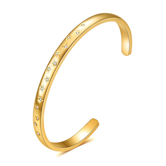 18K gold plated Stainless steel  Star bracelet, Intensity