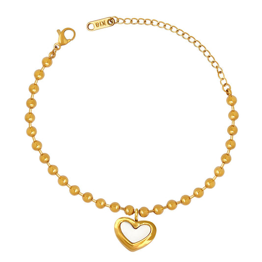 18K gold plated Stainless steel  Hearts bracelet, Intensity