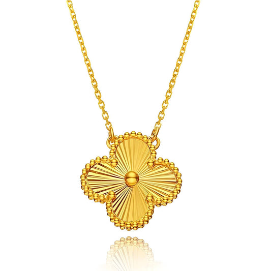 18K gold plated Stainless steel  Four-leaf clover necklace, Intensity