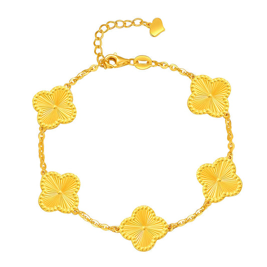 18K gold plated Stainless steel  Flowers bracelet, Intensity