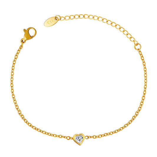 18K gold plated Stainless steel  Hearts bracelet, Intensity