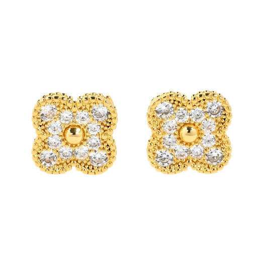 18K gold plated Stainless steel  Flowers earrings, Intensity