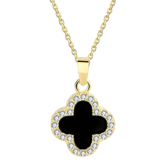 18K gold plated Stainless steel  Four-leaf clover necklace, Intensity