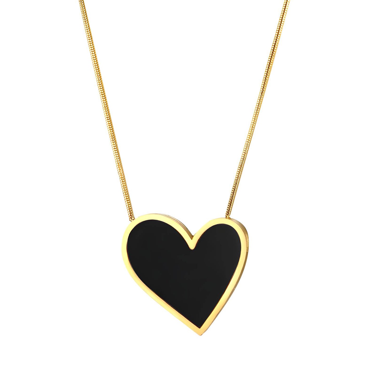 18K gold plated Stainless steel  Heart necklace, Intensity