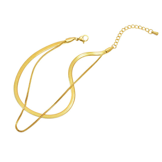 18K gold plated Stainless steel anklet, Intensity