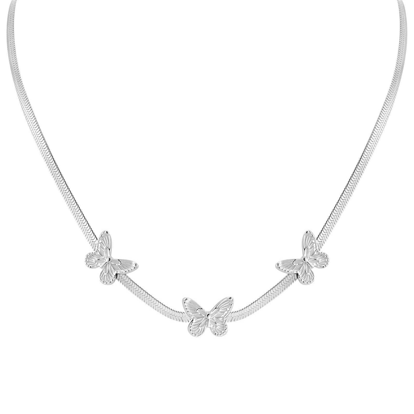 Stainless steel  Butterflies necklace, Intensity