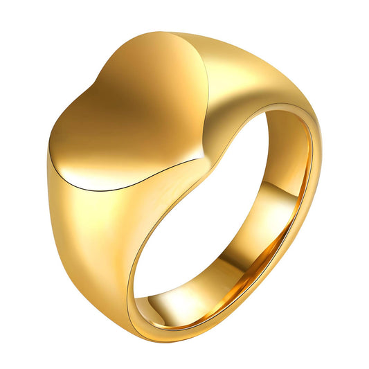 18K gold plated Stainless steel  Heart finger ring, Intensity
