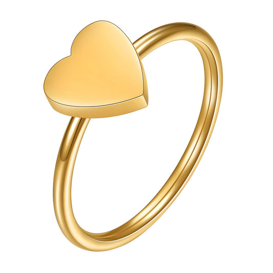 18K gold plated Stainless steel  Heart finger ring, Intensity
