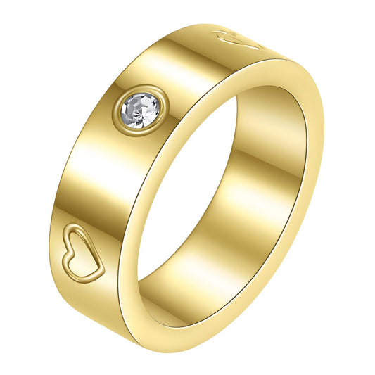 18K gold plated Stainless steel  Hearts finger ring, Intensity
